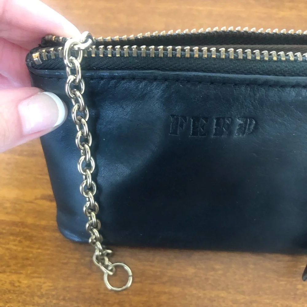 FEED - LEATHER MINI WALLET + BLACK